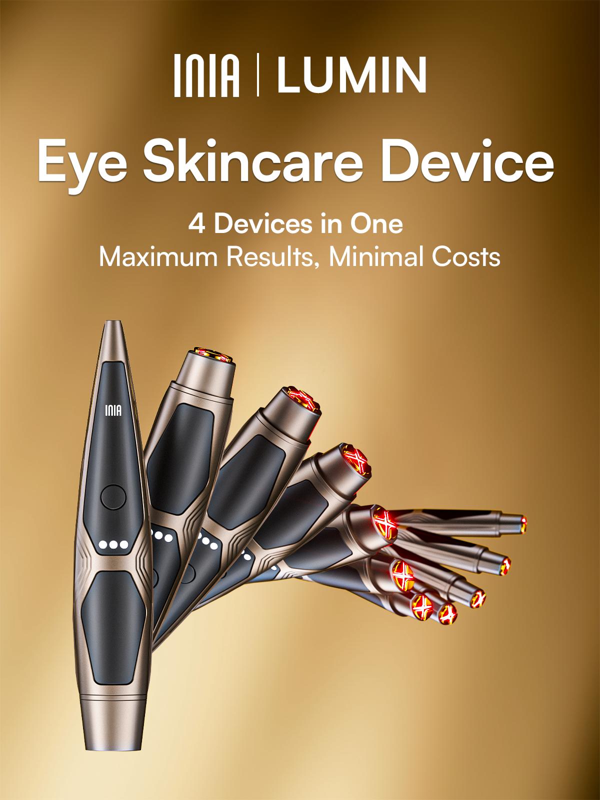 INIA LUMIN 4-in-1 Eye Skincare Wand – 3 Mins a Day for Fewer Lines in 14 Days & Less Puffiness in 21, FDA-Cleared, Spa-Level Results at a Fraction of the Price, Lift & Brighten Eyes in Just Weeks