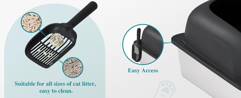 Enclosed Stainless Steel Cat Litter Box with Lid Extra Large Litter Box for Big Cats XL Metal Litter Pan Tray with High Wall Sides Enclosure, Non-Sticky, Anti-Leakage, Easy Cleaning