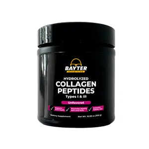 Bayter Nutrition Hydrolyzed Collagen Peptides 300g - Types I & III, Non-GMO, Gluten-Free, Supports Joint Health, Skin, Hair, Nails, 9g Protein per Serving - Fitness, Healthcare