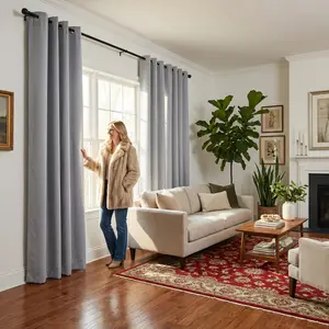 Curtain Club 4 Panels 52x84inch Indoor Outdoor Curtains Premium Solid Blackout Drapes 100% Total Light Blocking Thermal Insulated Room Darkening for Windows FT2599