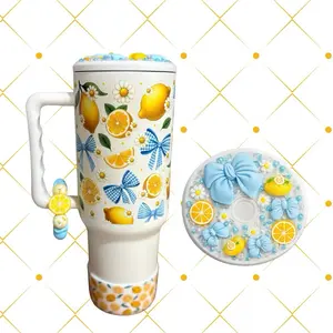 40 oz Tumbler with Lemon & Bows design