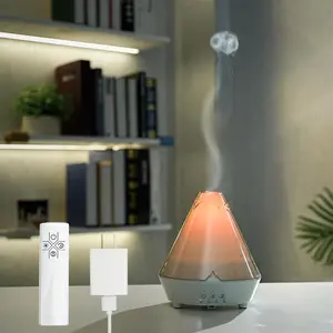 Volcano Flame Effect Aromatherapy Diffuser with 180ML Water Tank, Ultrasonic Cool Mist Humidifier with Remote Control and Color Changing Night Light, Quiet Relaxation Essential for Bedroom, Office, Self Care and Home Wellness