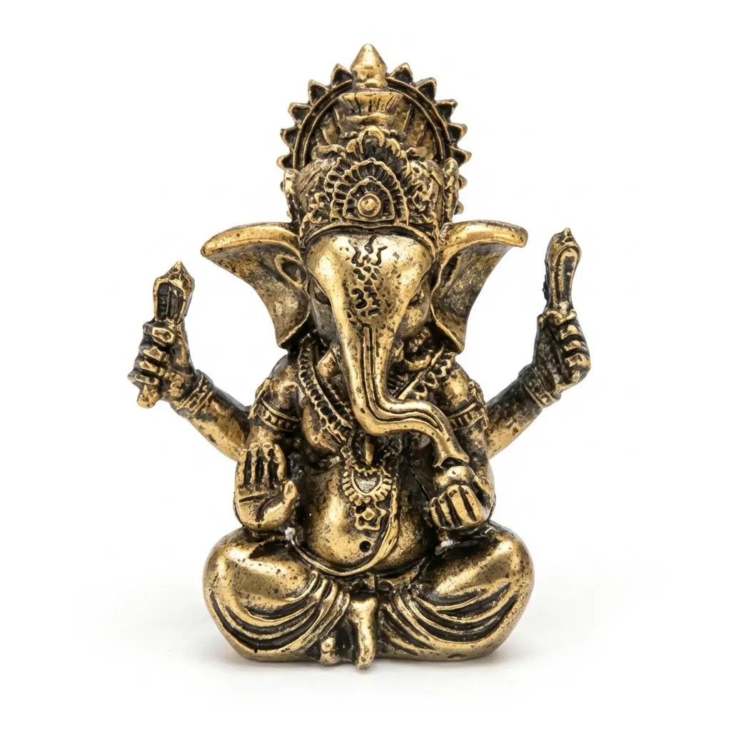Ganesha Statue 3.5 Inch Bronze — Remover of Obstacles Altar Figurine