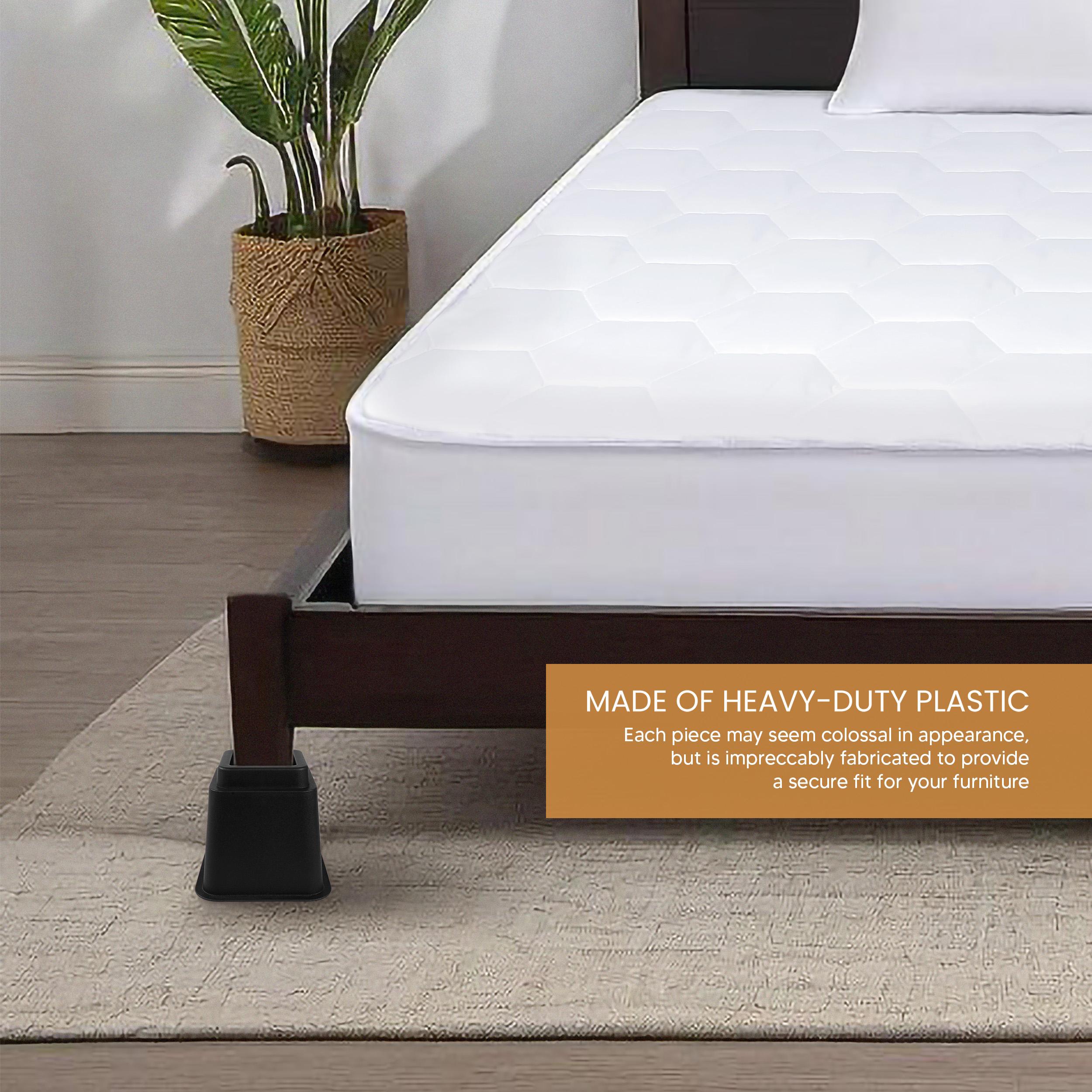 Utopia Bedding Adjustable Bed Risers 3, 5, 8 Inch – Heavy Duty Set of 4 for Bed, Couch, Desk – Supports 1300 lbs – Under Bed Storage – Black Utopia Bedding Adjustable Bed Risers 3, 5, 8 Inch – Heavy Duty Set of 4 for Bed, Couch, Desk – Supports 1300 lbs – Under Bed Storage – Black