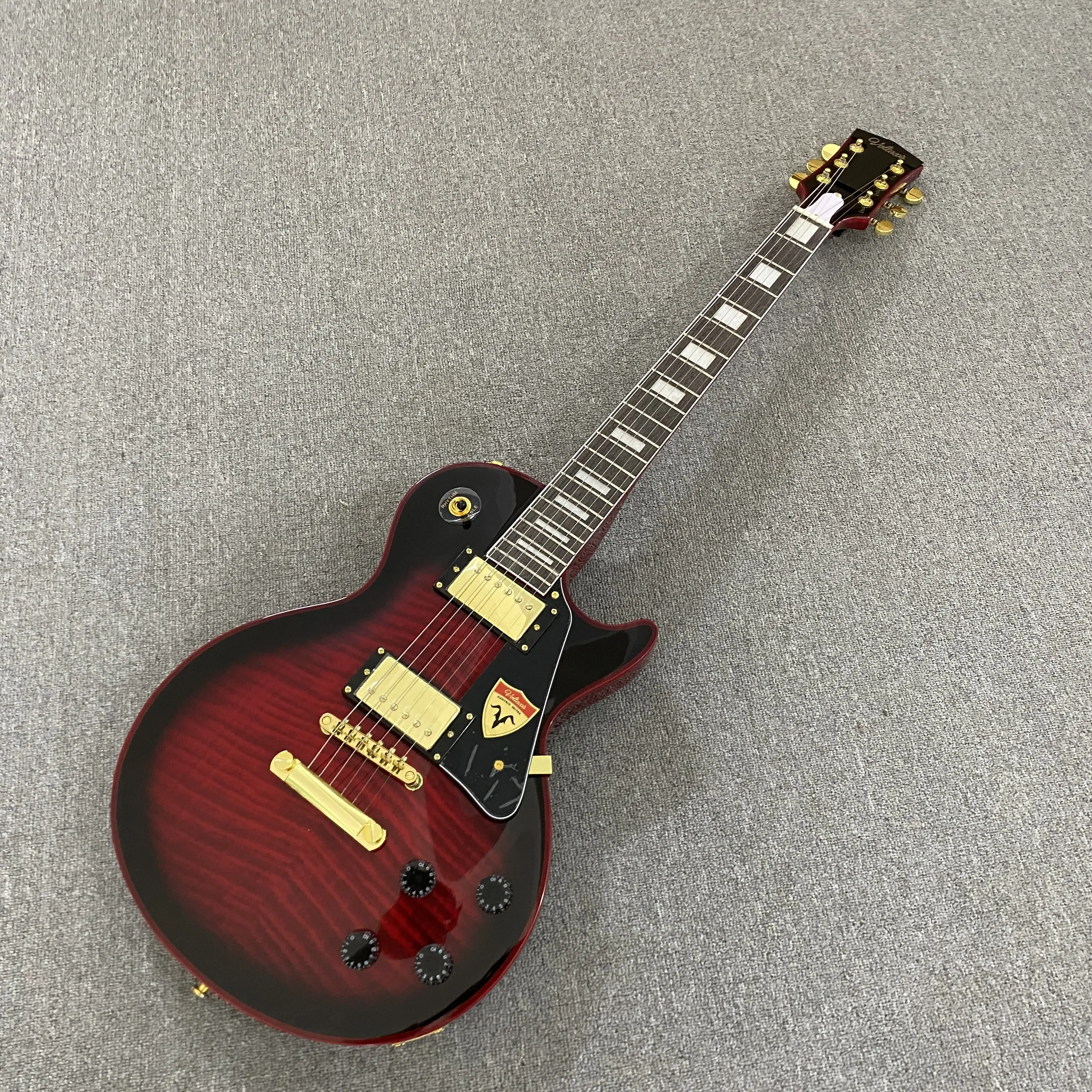 Unisex 6-String LP Electric Guitar with HH Pickups, Mahogany Solid Body, Flame Maple Top, Rosewood Fingerboard, Guitar Strings, Robust and Resonant Sound, All-Season Musical Instrument Accessory