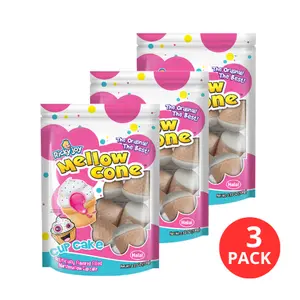 Ricky Joy® Mellow Cone™ Strawberry Jelly Filled Marshmallow Cupcake, 3.53 oz Bag (Pack of 3)