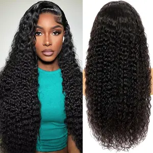Jerry Curly Lace Front Wigs Human Hair 200 Density Burgundy 13x4 HD Transparent Frontal Wigs for Women Deep Curly Glueless Pre Plucked with Baby Hair 99J