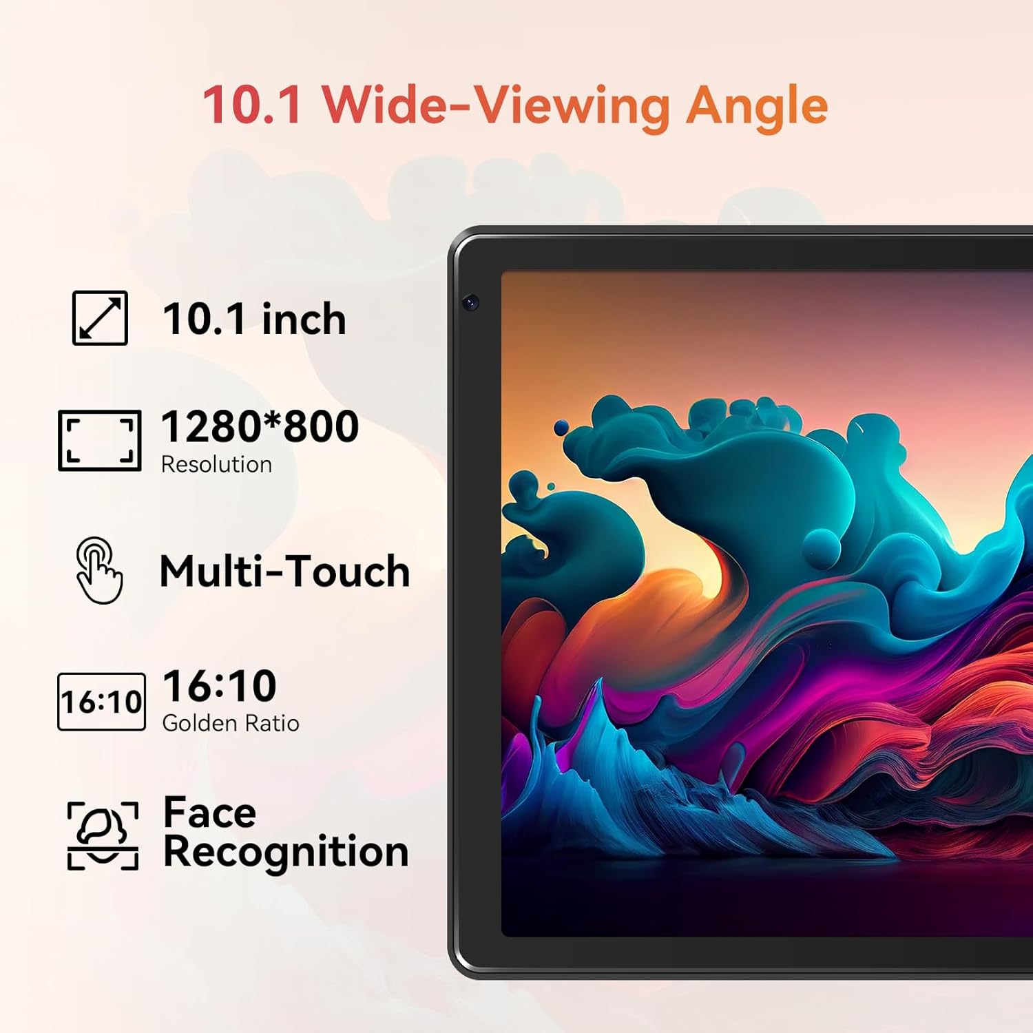 Aeezo Tablet 10.1 Inch Android 13/14  Quad/Octa-Core 64GB ROM, Big Screen, Brightly Color, Large Capacity And Low Consumption, Learning Tablet