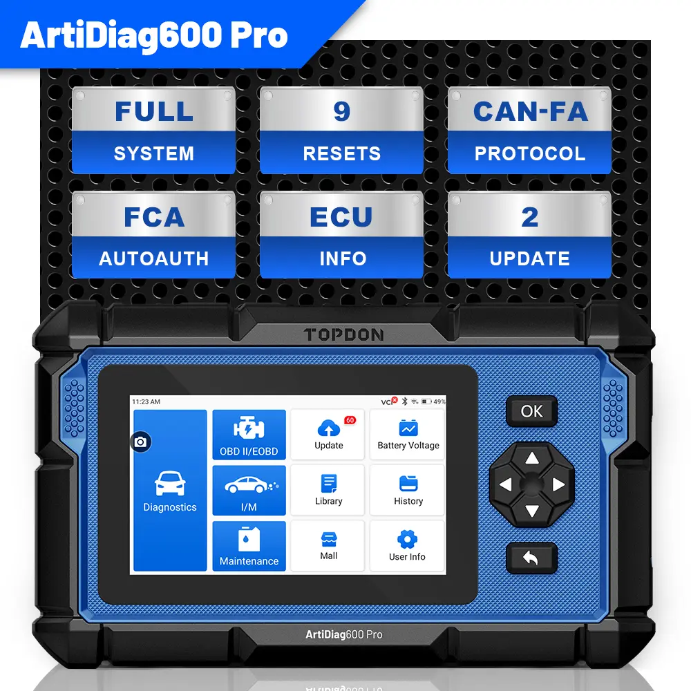 Topdon AD600Pro Automotive Diagnostic Tool, All-System Car Code Reader & Scanner (AD600S V2.0) with Engine, ABS, SRS, AT, SAS, EPB Functions, OBD2 Automotive Tool, Automotive Tools