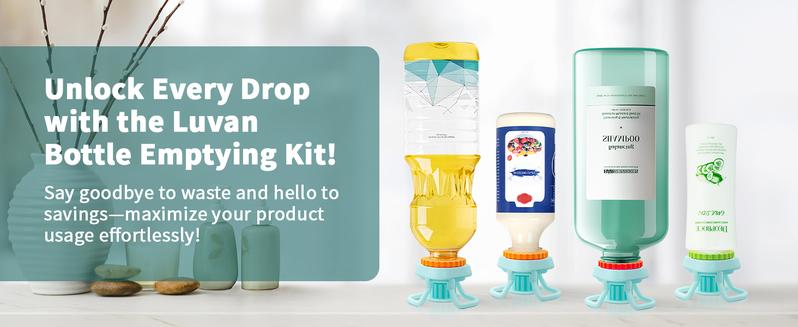 TikTokShopBlackFriday GENTLESHARK 2PC Bottle Emptying Kit with 3 Sizes Flip Caps Money Saver Drink Holders Leak-Proof Reusable Flip for Bottles Upside Down Dispenser Cap Durable Fit Most Bottles Get Last Drop