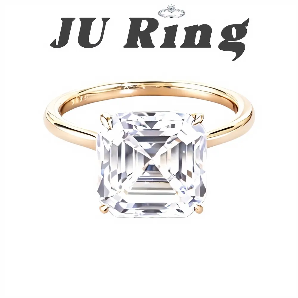 #3 (Asscher Cut) 2-5 ct S925 Sterling Silver Lab-Grown Moisasanite Main Ring Gifts for Women Engagement Stacks Ring, Beautiful Rings, Ring Stack