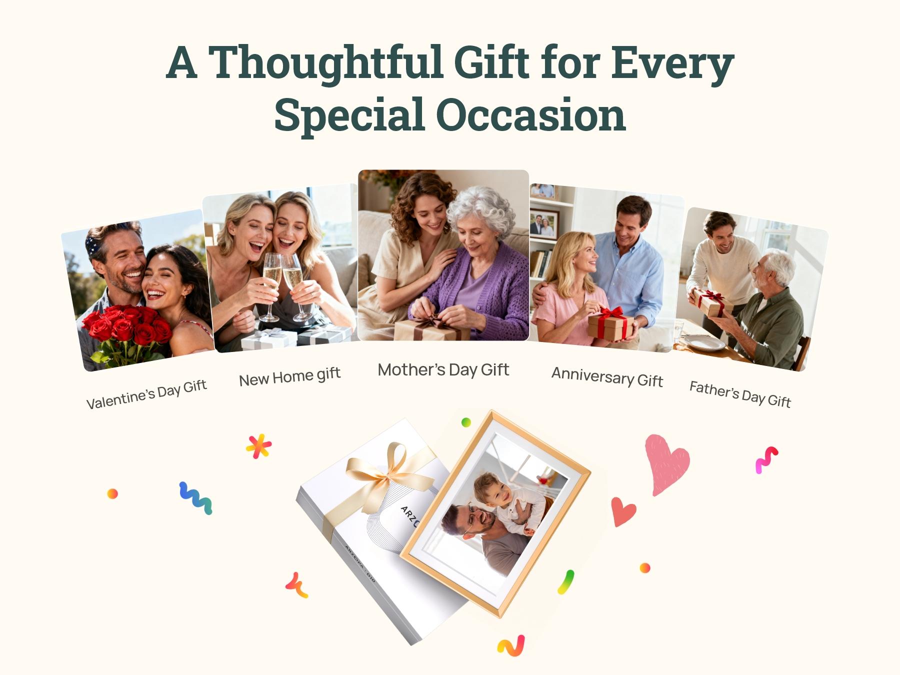 ARZOPA WiFi Digital Touch Screen Photo Frame Free Unlimited Cloud Storage Touchscreen 120s Video Frame PhotoFrame Digital Picture Frame Auto Rotate for Gift Idea