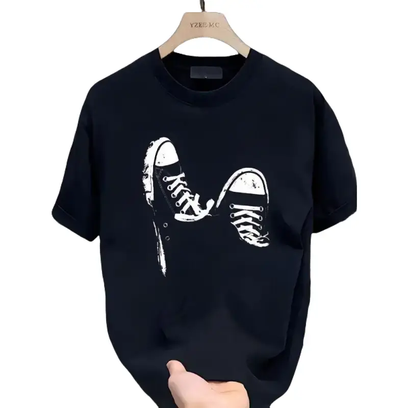 Summer New Simple Printed T-shirt Short Sleeves Round Neck Breathable Cotton Fabric Top Womenswear Day Soft Thick Tshirt Streetwear Crewneck Casual Shortsleeve Basic Fitted Minimalist Graphic Tee Boxy Fit Shirt Baggy Shirt Guys New Summer Clothes