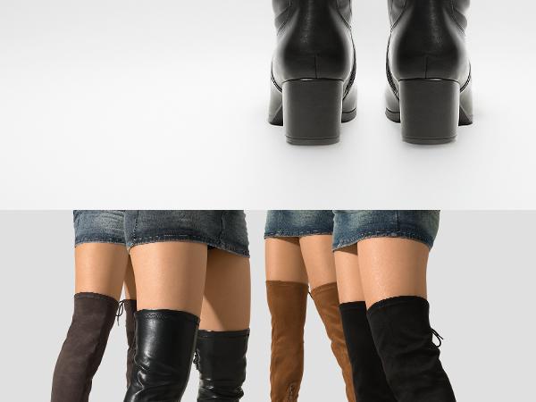 Dream Pairs Women's Over-The-Knee Chunky Heel Thigh High Boots Girl Comfort Walking Shoes Footwear