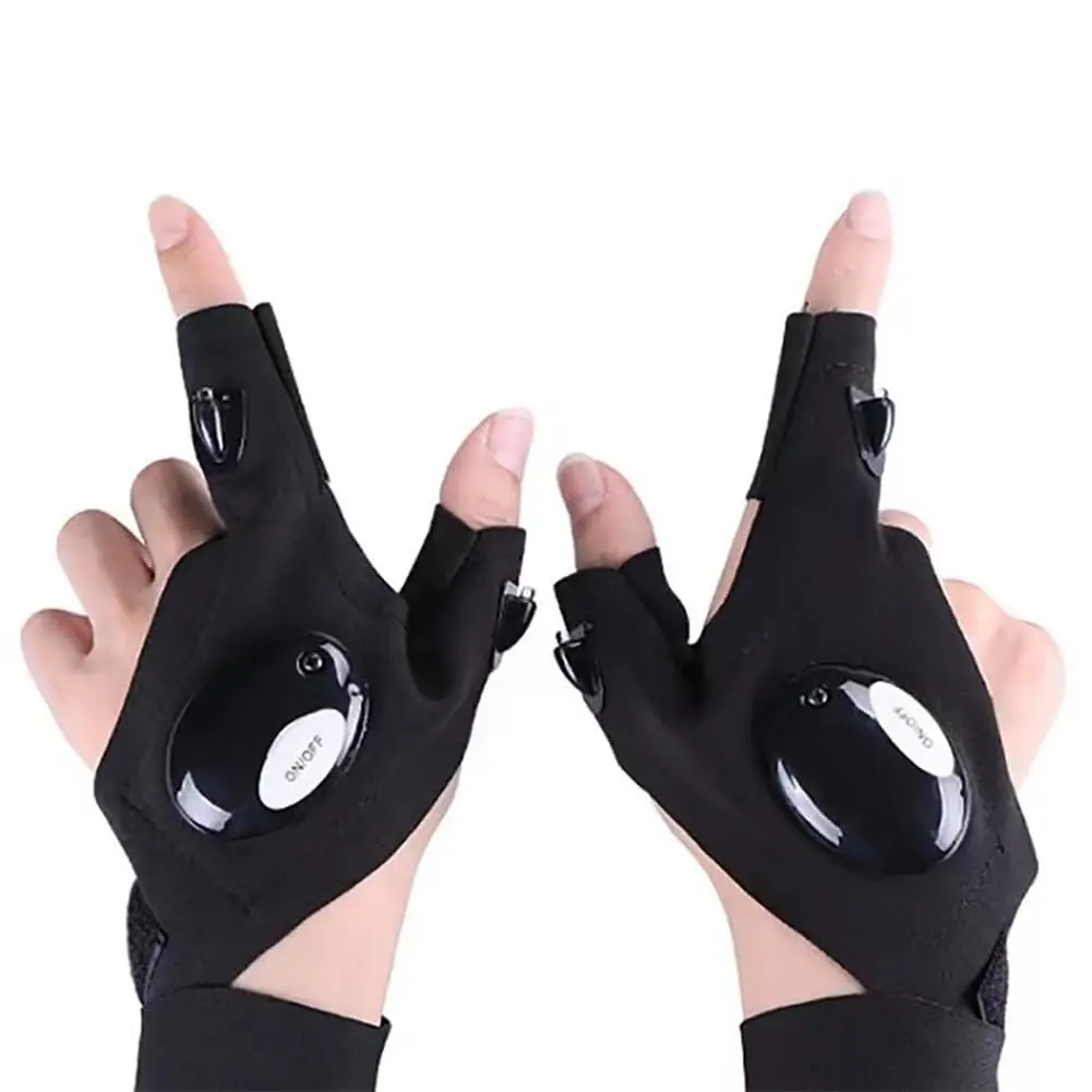 LED Flashlight Gloves - Hands-Free Light Gloves for Fishing, Camping, and Repairing