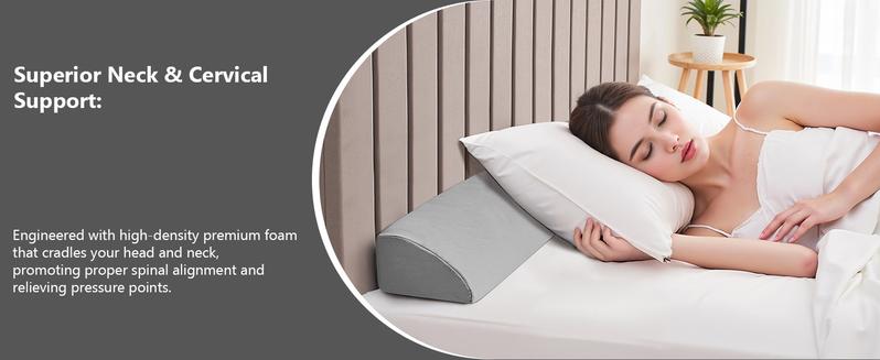Bed Wedge Pillow for Headboard – High-Density Foam Fills Gaps (0-8") Between Mattress and Headboard, Wedge Pillow with Pockets for Phone & Remotes, Washable Cover Bed Wedge Pillow for Headboard – High-Density Foam Fills Gaps (0-8") Between Mattress and Headboard, Wedge Pillow with Pockets for Phone & Remotes, Washable Cover