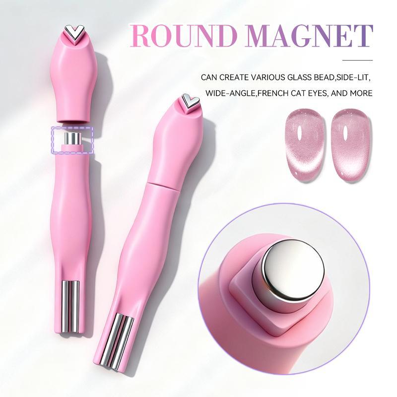 3 in 1 Nail Magnet Tool, Upgraded Nail Magnet Pens, Multi-Function Magnet Stick 3D Magnetic Cat Eye Gel Polish Nail Art, for Salon, Studio or Home