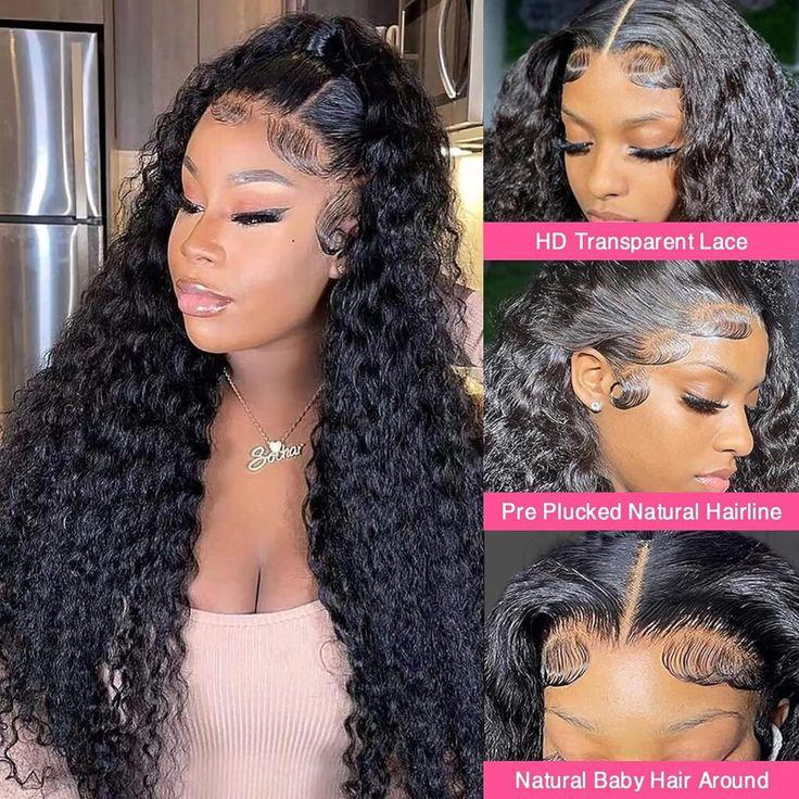 Bling Hair Water Wave 13x6 HD Lace Frontal Wig 30 32 Inch Transparent Lace Wig 13x4 13x6  Deep Wave Lace Frontal Human Hair Wigs For Women