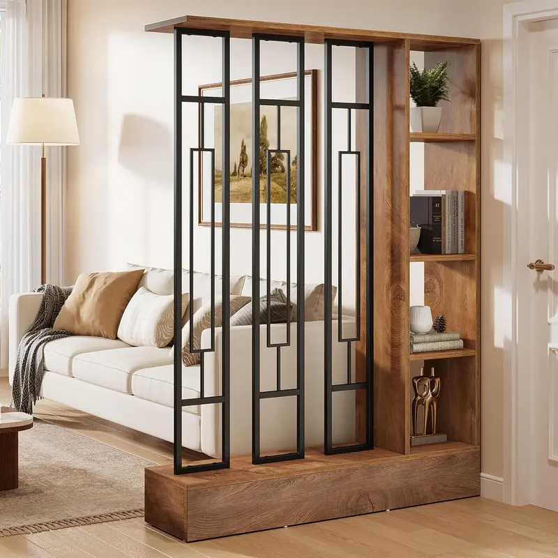 Tribesigns Room Divider with Display Shelves, 70.9" Modern Freestanding Room Divider Screen for Room Separation, Wall Partition for Living Room, Entryway, Apartment & Home Office