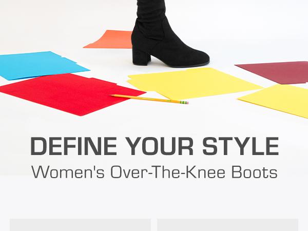 Dream Pairs Women's Over-The-Knee Chunky Heel Thigh High Boots Girl Comfort Walking Shoes Footwear