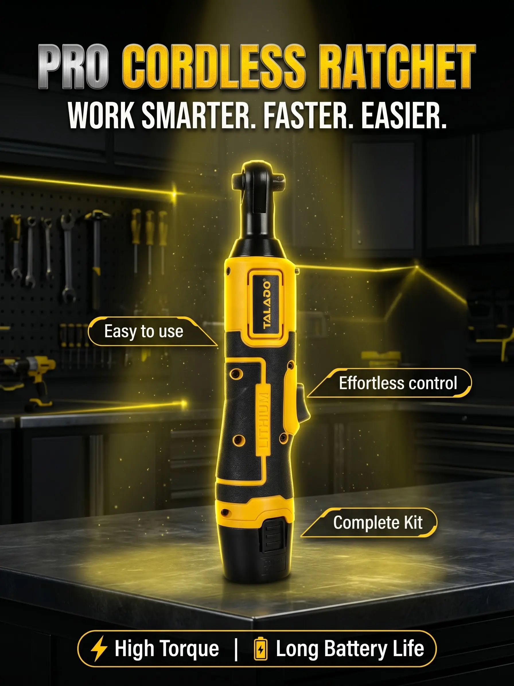 12V Cordless High-Torque Impact & Ratchet Wrench Set - Nut Removal Tool, Auto Repair Power Tools for Auto Maintenance, DIY Projects
