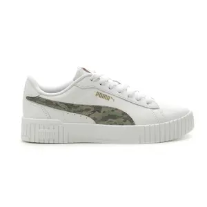 PUMA Womens Carina Crew 2 Camouflage Lace Up Sneakers Shoes Casual - White
