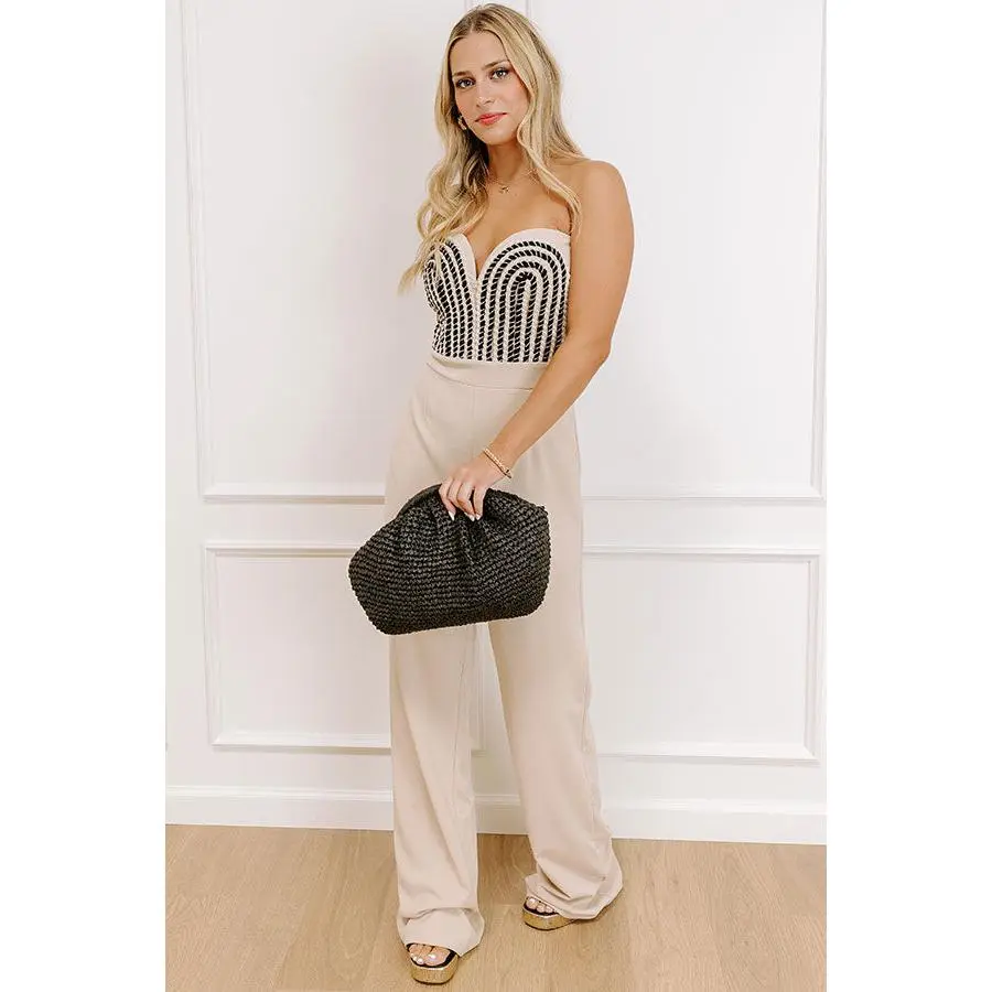 Gala Charm Jumpsuit in Beige
