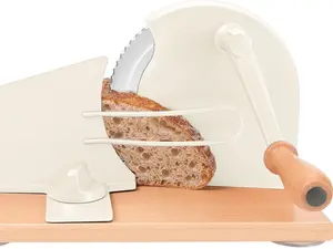 Manual Bread Slicer with Hand Crank-Cream