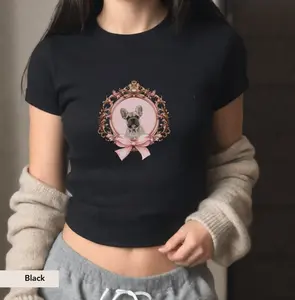 Custom Vintage Pet Photo Shirt, dog coquette shirt, 90s baby tee, y2k, y2k baby tee, y2k baby tee funny, dog baby tee, Custom Dog Shirt