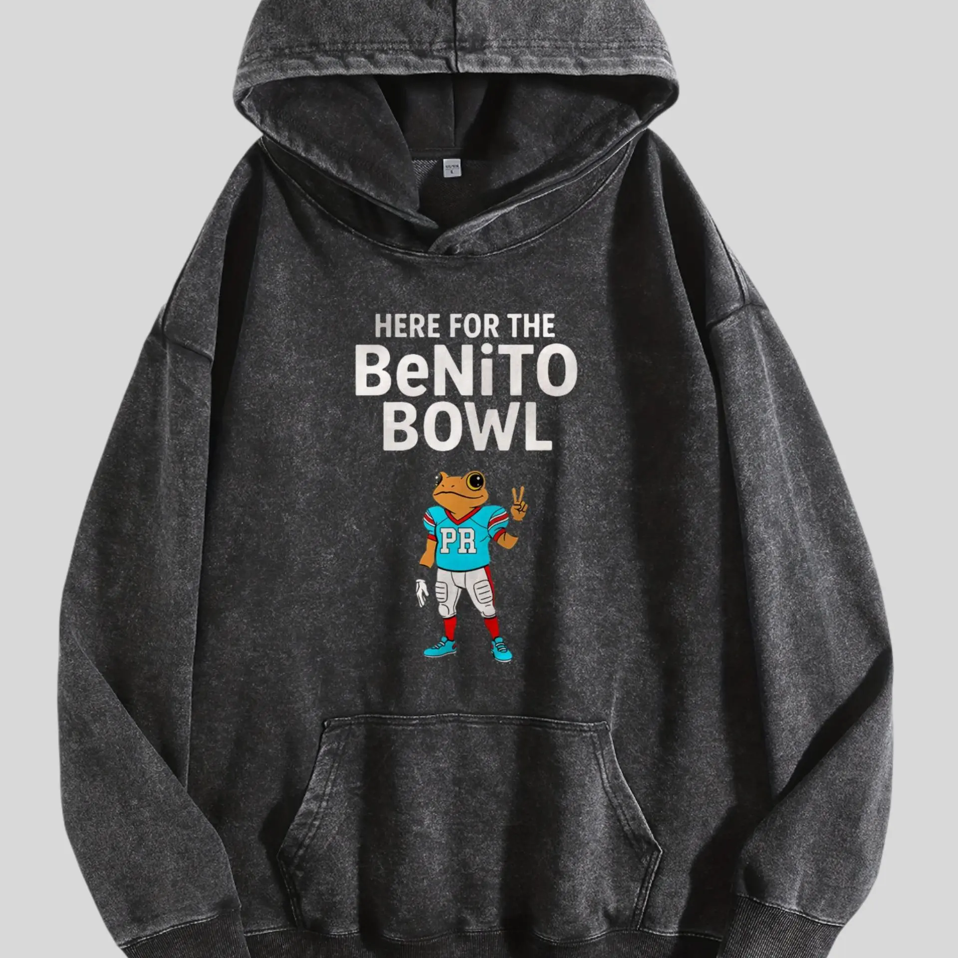 Benito Bowl 2026 Washed Hoodie, Retro Sports Event Fan Hoodie, Oversized Men & Women Streetwear, Hip Hop Gym Pump Cover