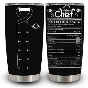 Gifts for Women Men Chef Tumbler 20oz Chef Stainless Steel Insulated Tumblers Coffee Travel Mug Cup Chefs Gifts for Birthday Christmas Cook Lovers Gift