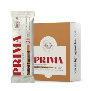 (NEW) PRIMA Ancestral Protein Bar – Salted Caramel (7 Pack) | 21g Grass-Fed Whey Protein, 100% Real Ingredient Snack with Grass-Fed Tallow & Organic Raw Honey | Seed Oil Free, Gluten-Free, Low Carb Clean Energy Bar