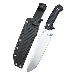 LENGREN 021 7MM THK Full Tang Heavy Fixed Blade Multifunctional Tactical Knife Drop Point DC53 Steel Kydex Sheath For Camping Hiking Hunting