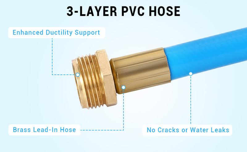 【GARVEE】Retractable Garden Hose Reel available in 65ft, 78ft, and 100ft lengths with 1/2 inch heavy-duty water hose, 9-function sprayer nozzle, slow return system, ideal for courtyards and gardens.