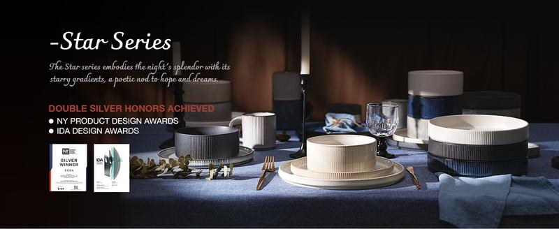 Famiware Star Series 4-piece Stoneware 12-oz Coffee Mug Set Stylish