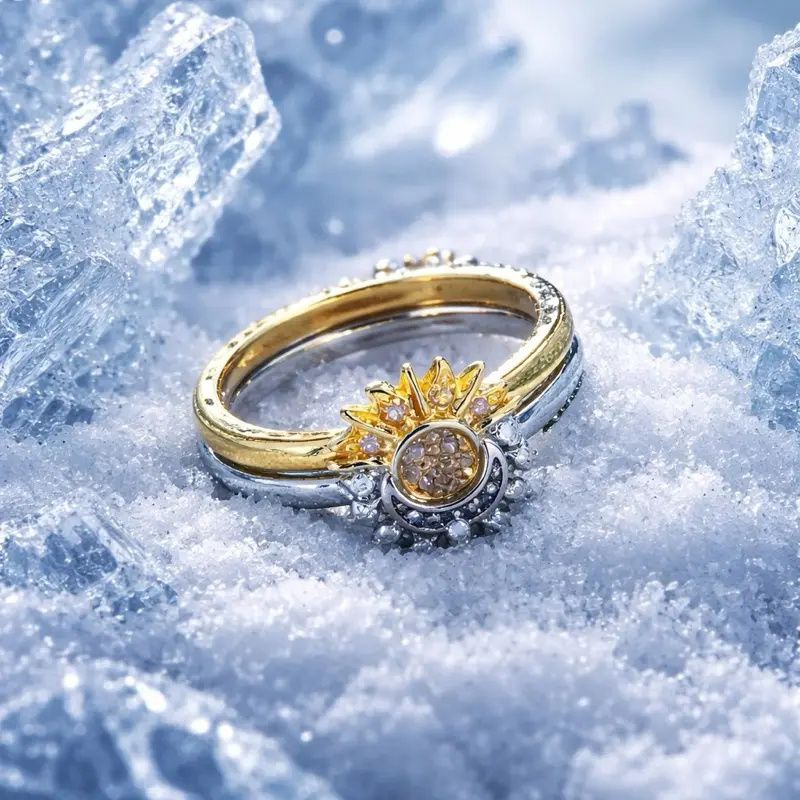 Sun and Moon Rings, .925 Sterling Silver Matching Couple Ring Set, Unisex Promise Jewelry for Friendship or Anniversary