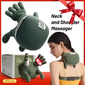 Wireless 3D Kneading Cervical & Shoulder Massager with Heating – Electric Bionic Hand Massage for Neck, Shoulders & Hands, Adjustable Speed Settings, Portable & Lightweight Unisex Relaxation Device