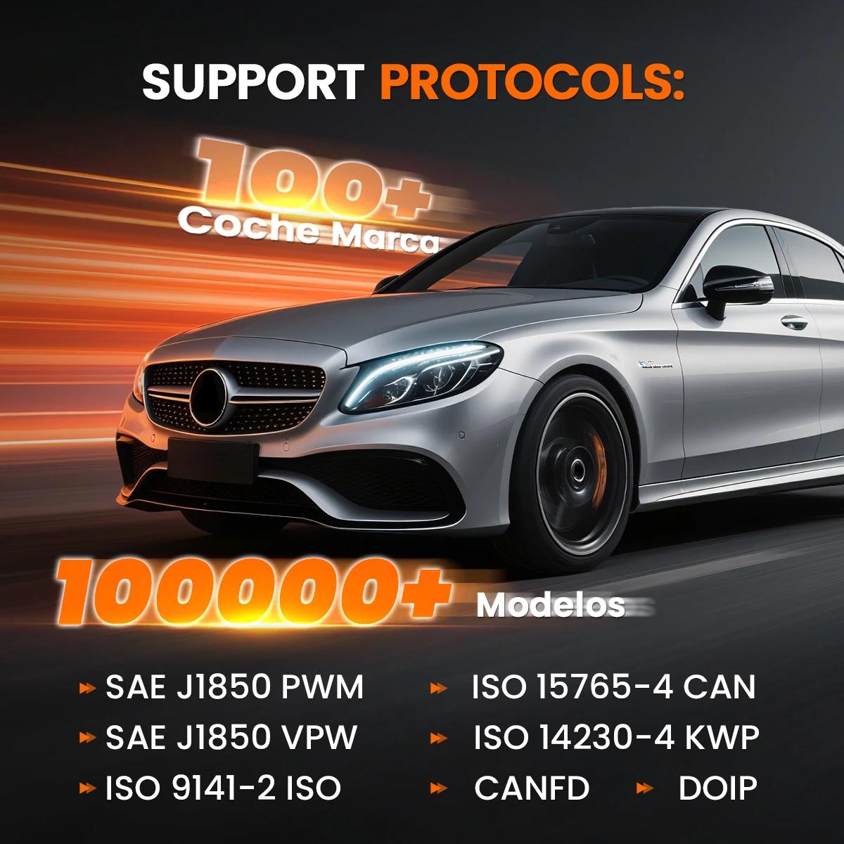 ANCEL DS600BT OBD2 Scanner Full System Diagnostic Tool CANFD/DOIP Bi-Directional ECU Coding 34 Reset Lifetime Free Update Fit for Chevrolet, Ford, BMW E/F/G Chassis, Jaguar, Land Rover