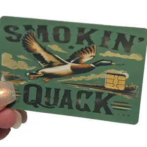 Smokin' Quack Hunting Credit Debit Card Skin Anime Design Customizable Sticker Adhesive Vinyl Waterproof Protective Cover | Aesthetic Credit Card Skin Sticker