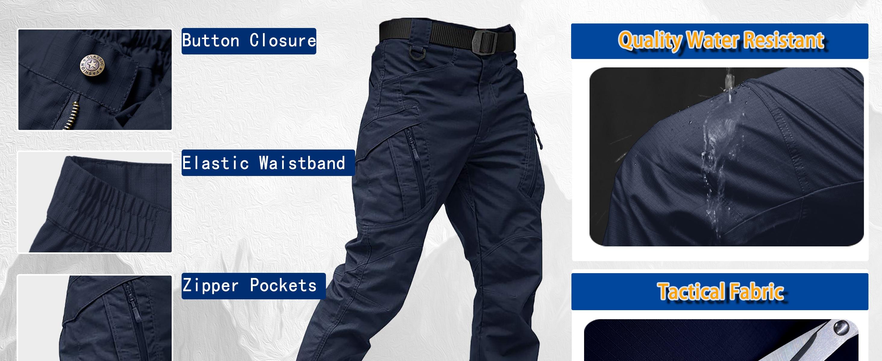 MAGCOMSEN Men's Tactical Pants with 9 Pockets Rip-Stop Lightweight Work Hiking Pants FallFreshness Outdoorfun