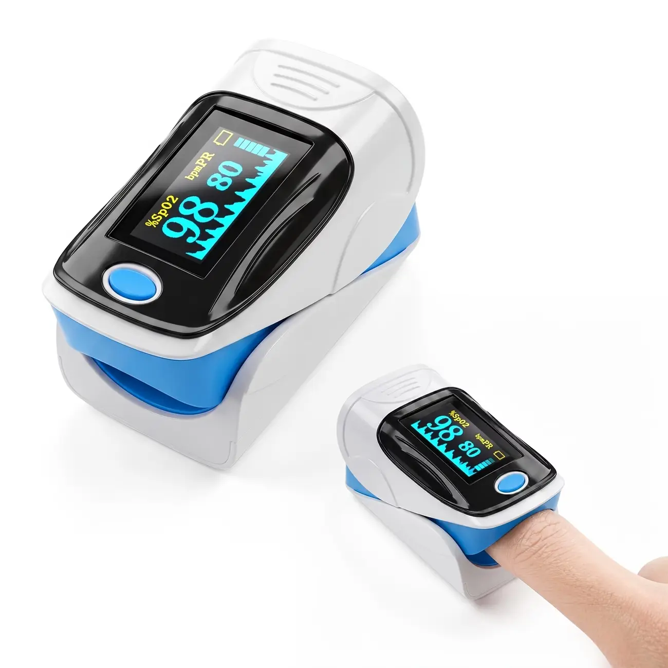 Portable Fingertip Monitor, Unisex Clip-On Sports & Outdoor Device with HD Color Screen - Lightweight, Auto-Off Function, Included Lanyard