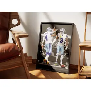 [ SALE UP 45% - UNFRAMED POSTER ] Dak Prescott Poster George Pickens Poster Signed Football Wall Art