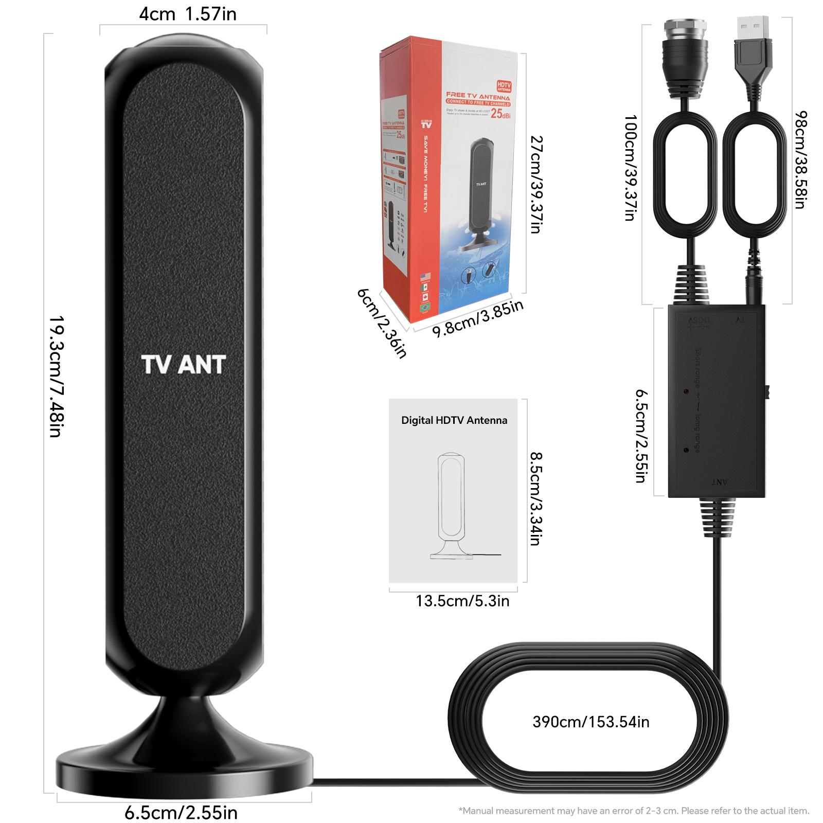 HIDB TV Antenna Digital for Smart TV HD Antena Indoor 4K 360° Signal Amplified indoor TV Antenna for Easy Long Range Reception Installation No Monthly Bill Ultra Long Reception Distance, Outdoorfun