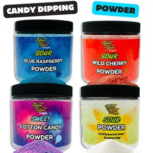 Candy Dipping Powder - Sour Blue Raspberry - Wild Cherry - Cotton Candy - Lick Dip Coating Powder Razz