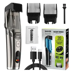 [TikTokShopJumpstartSale]shop now Vacuum Beard Shaver for Men, Built-in Vacuum Trimmer for Mustache, Sideburns, Facial Hair, Rechargeable, IPX6 Waterproof, 2 Comb, Comfort face 2in1 Electric Razor rechargeable men 2026 ornament,valentine's gift for bf