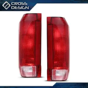 CROSSDESIGN Pair Tail Light Fit For 90-96 Ford F150 F-250 F-350 Bronco FO2801105 FO2800106