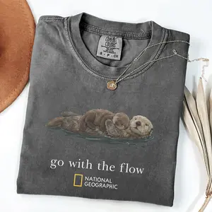 National Geographic "Go with the Flow" Unisex T-Shirt, Comfort Color Shirt, Gift