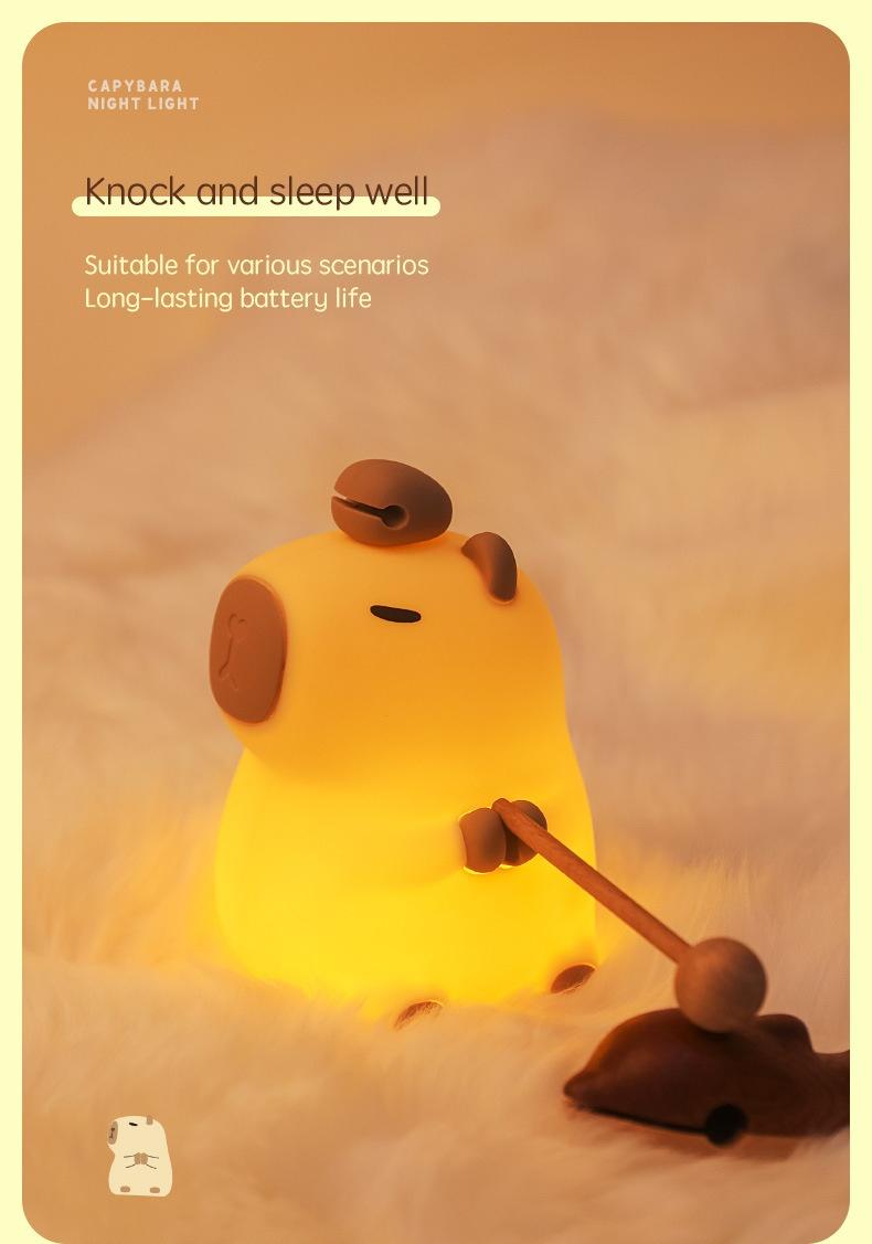 Adorable Capybara Night Light Lamp-Soft Silicone,Rechargeable, Perfect Bedroom Decor & Gift for Kids/Adults Adorable Capybara Night Light Lamp-Soft Silicone,Rechargeable, Perfect Bedroom Decor & Gift for Kids/Adults