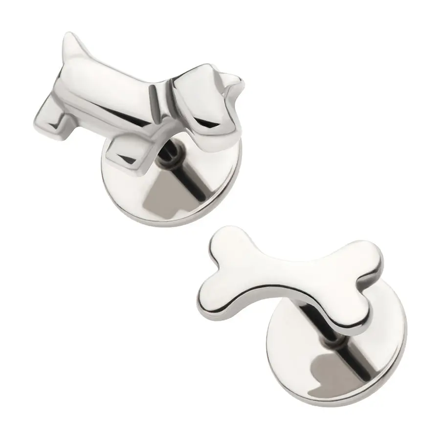 ComfyEarrings Dog & Bone Earrings – Perfect for Sensitive Ears – Flat-Back Posts, 316L Surgical-Grade Stainless Steel