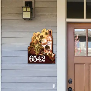 Designocracy MA95349-12 12 in. Vine Lovers Wooden Custom House Number Sign Decor